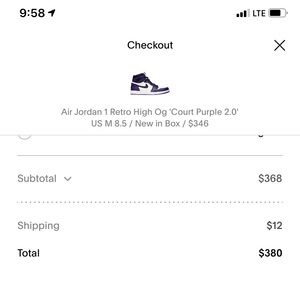 Air Jordan 1 court purple